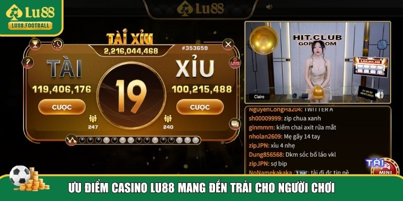Sức hút nổi bật của sân chơi Casino LU88