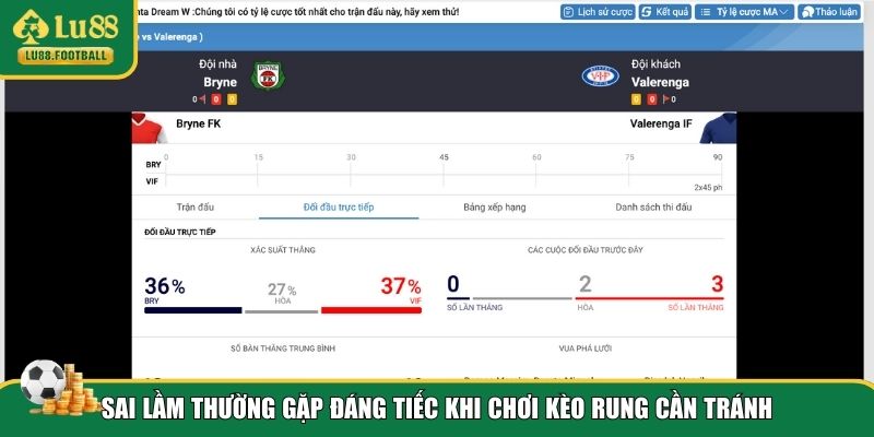 Sai lầm không đáng có khi đánh kèo rung